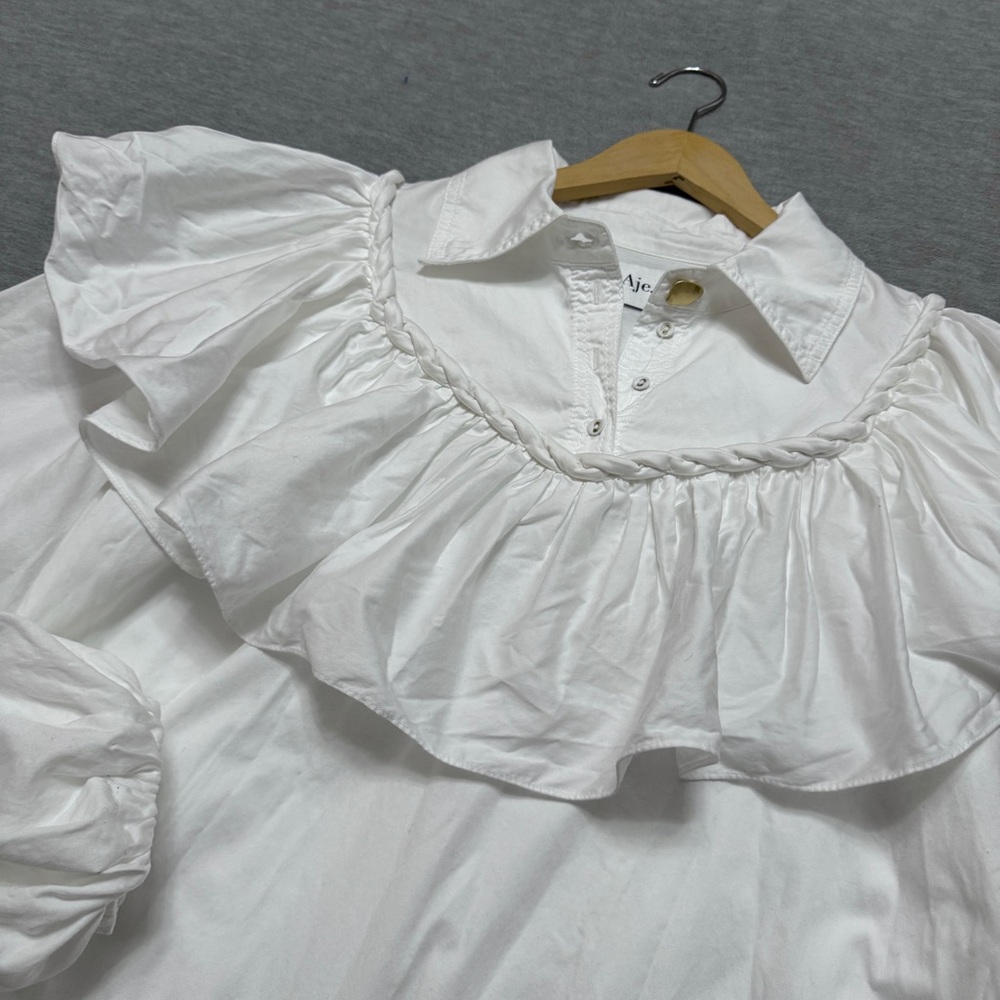 Aje Dahlia Flounce Twist Belted Mini Dress Cotton size US 8 - Picture 8 of 15